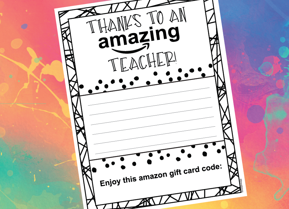 Printable End of Year Teacher Thank you gift